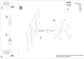 Sollux SL.1433 - Nástenná lampa LOOP 1xE27/15W/230V čierna