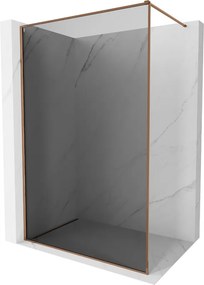 Mexen, Mexen Kioto-XF sprchová stena s rámom 80 x 202 cm, grafit 10 mm, ružové zlato - 800-080-104-60-40-X