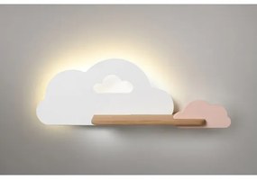 LED Detské nástenné svietidlo s poličkou CLOUD LED/5W/230V biela/ružová
