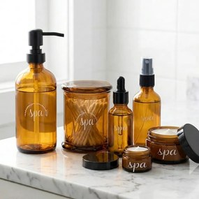 Orion Sklenená hnedá dóza na vatové tyčinky SPA, 330ml