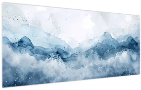 Obraz - Mraky a vlny, akvarel (120x50 cm)