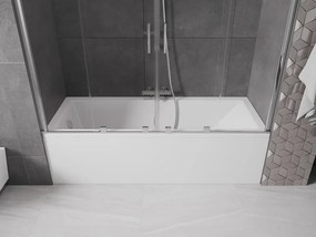Mexen Velar Duo, vaňová zástena 2-krídlová s posuvnými dverami 190 x 150 cm, 8mm číre sklo, chrómový profil, 896-190-000-02-01