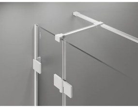 Mexen Lunar T, sklápací sprchový kút ľavý 110 x 100 cm, 8mm číre sklo, biely profil, 834T-110-100-20-00-L