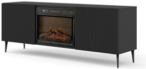TV skrinka/stolík s elektrickým krbom FPB 2D 170 C Rowanna (čierna). Akcia -20%. Vlastná spoľahlivá doprava až k Vám domov. 1125091