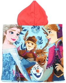 Kúpacie pončo - osuška s kapucňou Ľadové kráľovstvo - Frozen - vyrobená z mikrovlákna - 50 x 100 cm