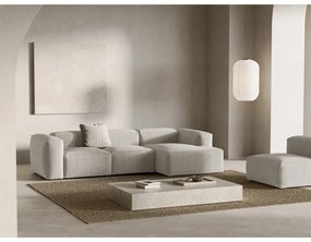 Béžová menčestrová rohová pohovka (pravý roh/s leňoškou) Bergamo – Cosmopolitan Design