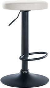 Barová stolička Ponte - koženka, čierny rám - Biela