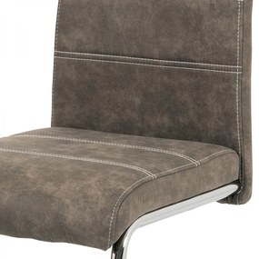 Autronic -  Jedálenská stolička HC-483 BR3 hnedá látka COWBOY v dekore vintage kože
