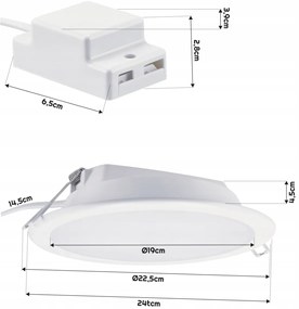 LED okrúhle vstavané svietidlo Philips - 19W 2000lm 4000K - biele
