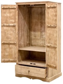 furniture-nabytek.cz - Šatníková skriňa rustikálna 120x200x60 z dreva mango