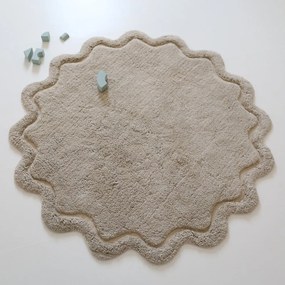 Béžový umývateľný ručne tkaný bavlnený okrúhly koberec ø 110 cm Sweet April Lin – Nattiot