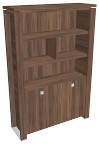 Vysoká skriňa Verno+ 140 x 46 x 210 cm, s regálom, orech