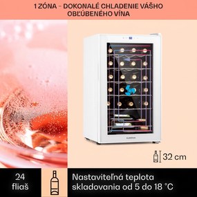 Klarstein Shiraz 24 Uno, vinotéka, 63 l, 24 fliaš, 5-18°C, dotykový ovládací panel