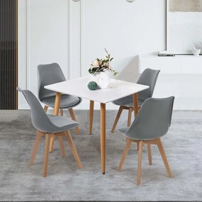 Set jedálenského nábytku stôl KIRSA + 4ks stolička KINGSTON sivá