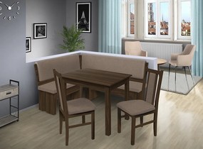 Nabytekmorava Rohová lavica Chicago 14-18 farba lamina: orech 729, čalúnenie vo farbe: SCALA cappuccino 20