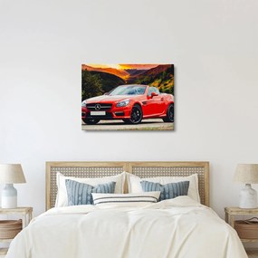 Obraz - červený Mercedes (70x50 cm)