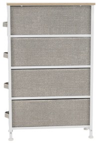 Komoda OFELIA s látkovými zásuvkami, biela