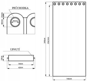 Záves AmeliaHome Blackout s priechodkami 140x245 cm biely