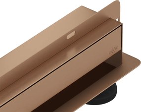 Mexen Flat Wall, sprchový žľab na stenu 2v1, 90 cm, medená matná, 1C30090