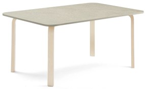 Stôl ELTON, 1800x800x640 mm, linoleum - šedá, breza