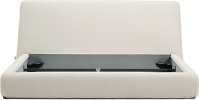 Béžová čalúnená dvojlôžková posteľ bez roštu 180x200 cm Martina – Kave Home