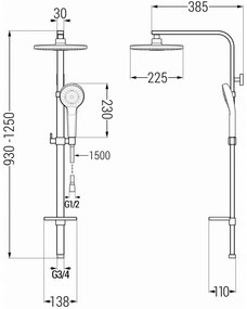 Mexen - Q05 sprchový set s hornou hlavicou Circle, biela, 798050595-20