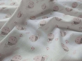 PREM -  PREM Látková plienka s potlačou Rybky ružové Bavlna, 70/70 cm