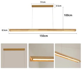 Brilagi - LED luster na lanku UMEA WOOD LED/40W/230V 150 cm drevo