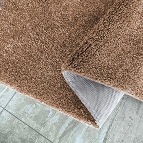 DY Obdĺžnikový hnedý shaggy koberec Kamel Rozmer: 80x150 cm