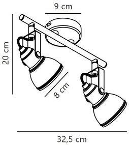 Nordlux - Bodové svietidlo ASLAK 2xGU10/35W/230V čierna