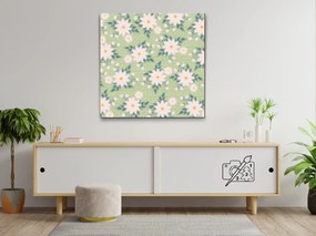 Gario Diamantové maľovanie Biele kvety Rozmery: 50 x 50 cm, Rámovanie: Iba zrolované plátno, Diamanty: Štvorcové