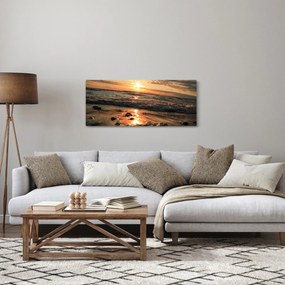 Obraz - Západ slnka pri oceáne (120x50 cm)