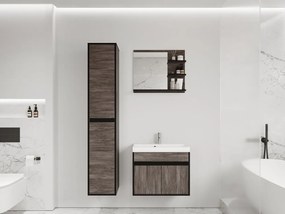 Kúpelňový nábytok Garmuzo, Farby: wotan / wotan + biely lesk, Sifón: so sifónom, Umývadlová batéria: Maro Blo 020M