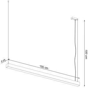 Závesné LED svietidlo Pinne 150, 1x LED 39w, 3000k, w