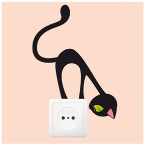 Samolepka Ambiance Curious Cat, 17 × 12 cm