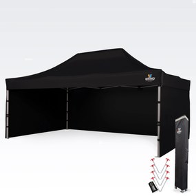 BRIMO Rozkladací párty stan 4x6m - s 3 stenami - Čierna 17