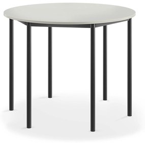 Stôl SONITUS, kruh, Ø1200x760 mm, HPL - šedá, antracit