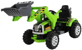 LEAN TOYS ELEKTRICKÝ TRAKTOR S NABERAČKOU ZELENÝ  - MOTOR - 2x45W - BATÉRIA 2x6V7Ah - 2022