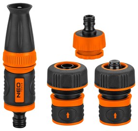NEO TOOLS Súprava 3/4" s priamym postrekovačom, viazacími tyčami a pripojením k vodovodnej batérii 15-711