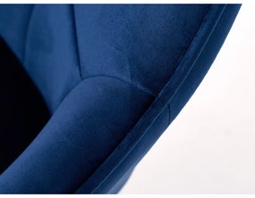 Tmavomodré čalúnené jedálenské kreslá v súprave s podrúčkami 2 ks Nolan Square – Unique Furniture