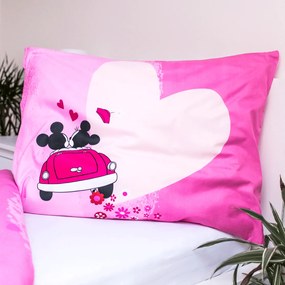 Jerry Fabrics Posteľná bielizeň z mikrovlákna 140x200 + 70x90 cm - Mickey a Minnie "Love micro"