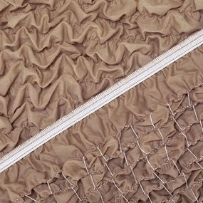 Bielastické poťahy FUCO biobavlna orieškové trojkreslo (š. 170 - 220 cm)