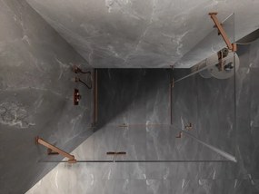 Mexen Lunar Duo, výklopný sprchový kút 80 x 70 cm, 8mm číre sklo, profil medená matná, 834-080L-070P-65-00