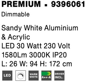 LED stojaca lampa Premium 26 biele