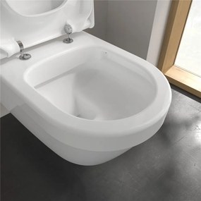 VILLEROY &amp; BOCH ViCare závesné WC s hlbokým splachovaním bez vnútorného okraja, 370 x 700 mm, biela alpská, s povrchom CeramicPlus, 5649R0R1