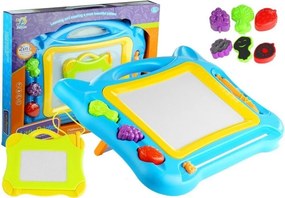 LEAN Toys Veľká magnetická tabuľa na kreslenie s pečiatkami 2v1