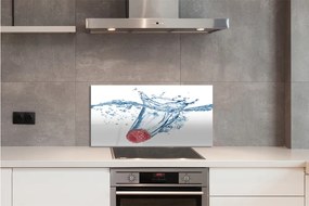 Sklenený obklad do kuchyne malina voda 140x70 cm