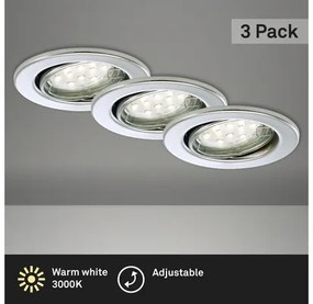 LED vstavané svietidlo 3xGU10 3000K výkl. chróm