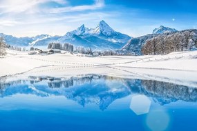 Fototapeta zasnežená krajina v Alpách - 300x200