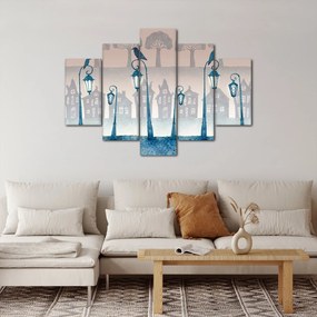 Obraz - Havrany strážiace mesto (150x105 cm)